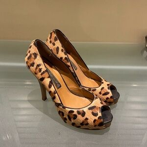 Steve Madden Animal Print Peep Toe Heels